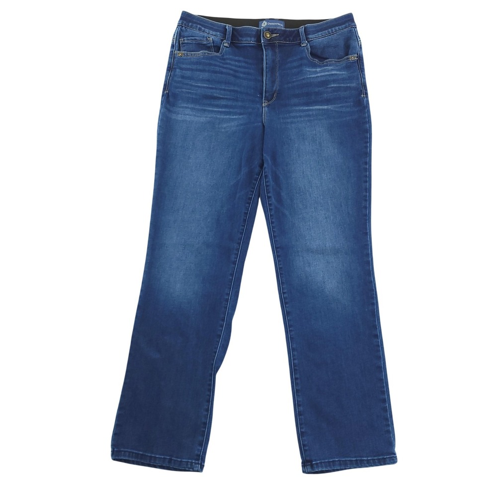 Democracy Jeans Womens 16‎ Blue Medium Wash High Rise Absolution Straight Denim